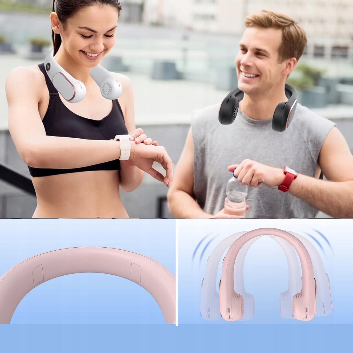 MINI WENTYLATOR PRZENOŚNY WIATRAK USB WISZĄCY SŁUCHAWKI ŻADNYCH LIŚCI MOCNY Funkcje brak