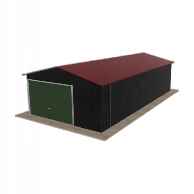 Plechová garáž 4.5 x 9 m jednopolohová, dvouspádová, černá