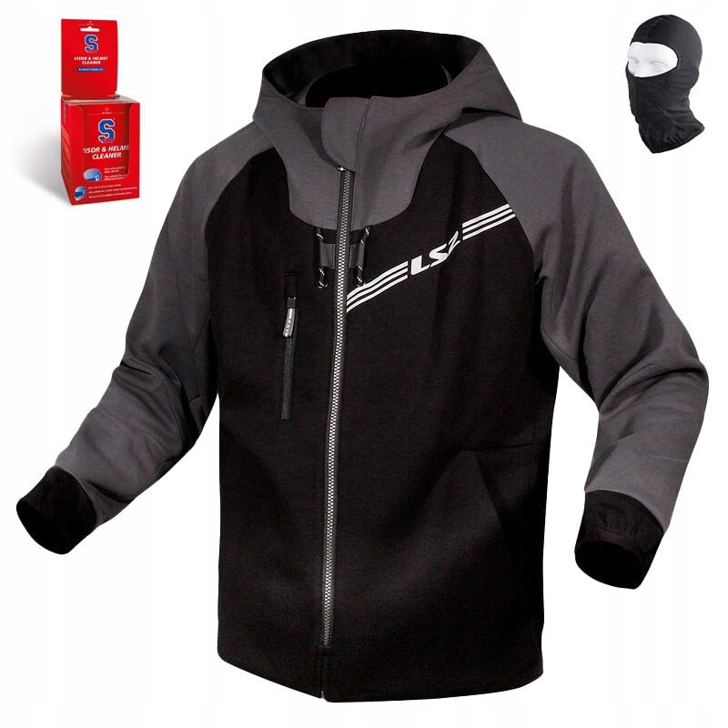 Pánska Motocyklová Bunda LS2 Throttle Mestská Aramidová Mikina S Kapucňou Sivá