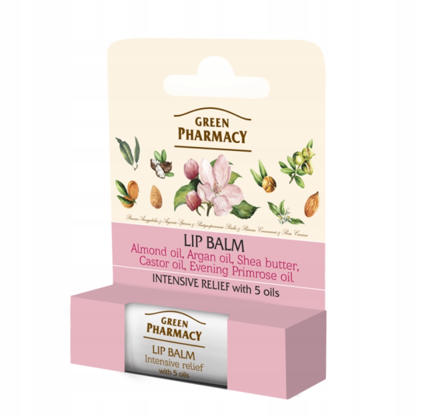 Green Pharmacy Balsam do ust zmiękczający, 5 olejów i wit. E, SPF 10