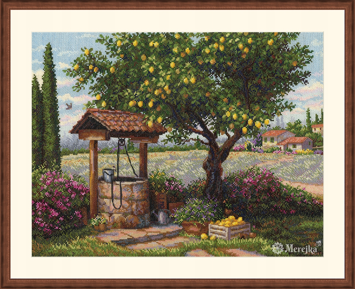 Sada pro křížkové vyšívání Merejka K-304 "Pod citronovníkem" 30x39 Cm