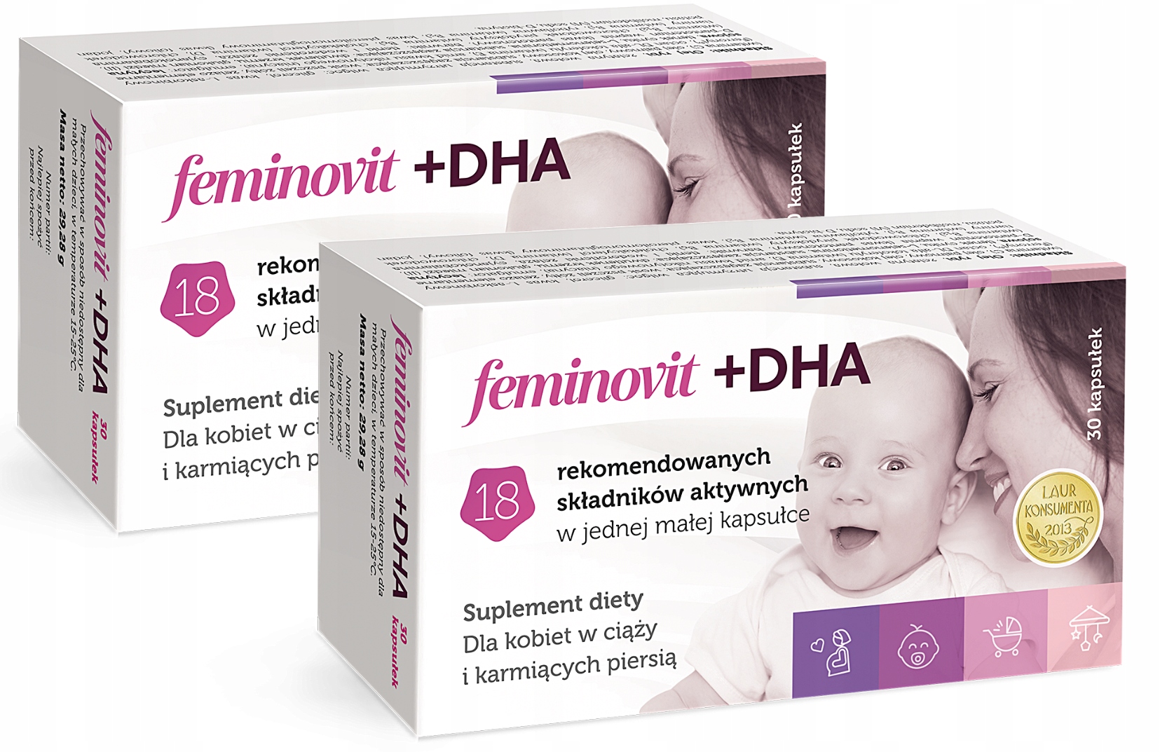 Feminovit + DHA pre tehotné ženy 2x30 kapsúl Tehotenstvo Kŕmenie