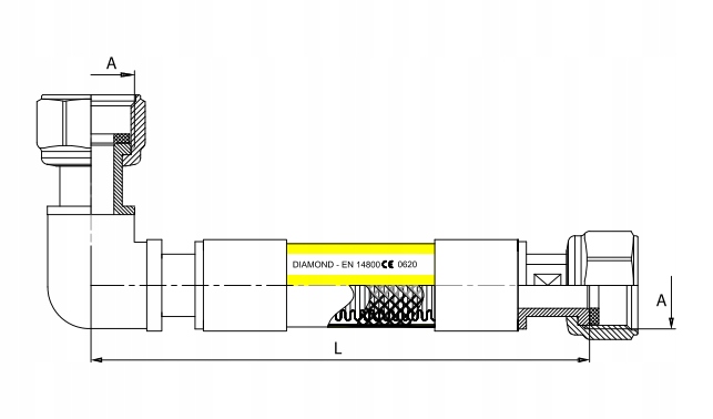 Przewód GAZOWY ELASTYCZNY 1/2 cala W-Kolano 125 cm EAN (GTIN) 5907547668098