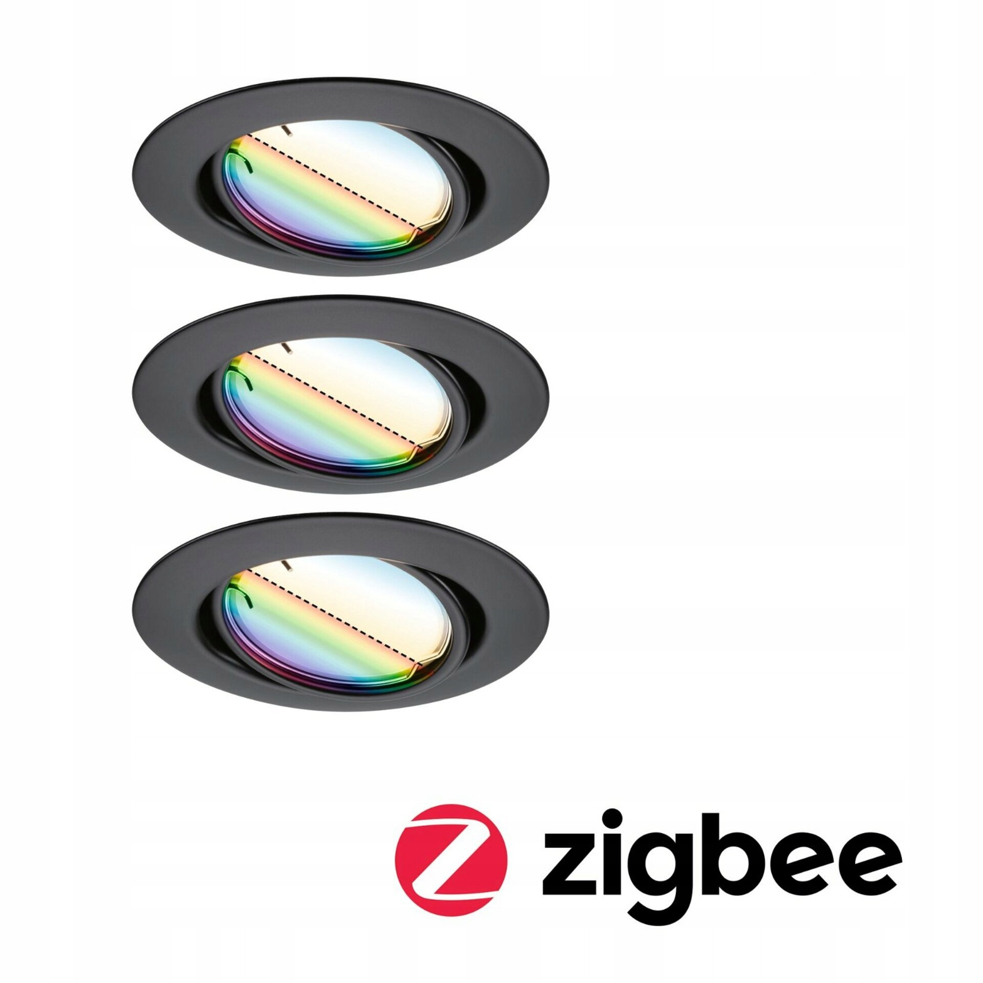 Paulmann Led Zigbee Base Coin 3x4,9W Rgbw výklopné černá mat 90mm stmívatel