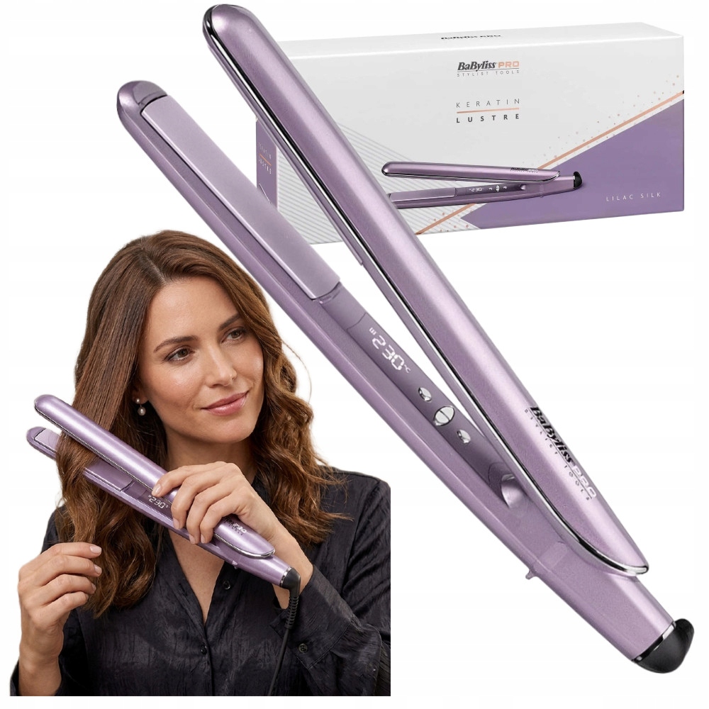 Žehlička Na Vlasy Na Vlasy Babyliss Pro Keramická S Keratinovými Oleji Fialová