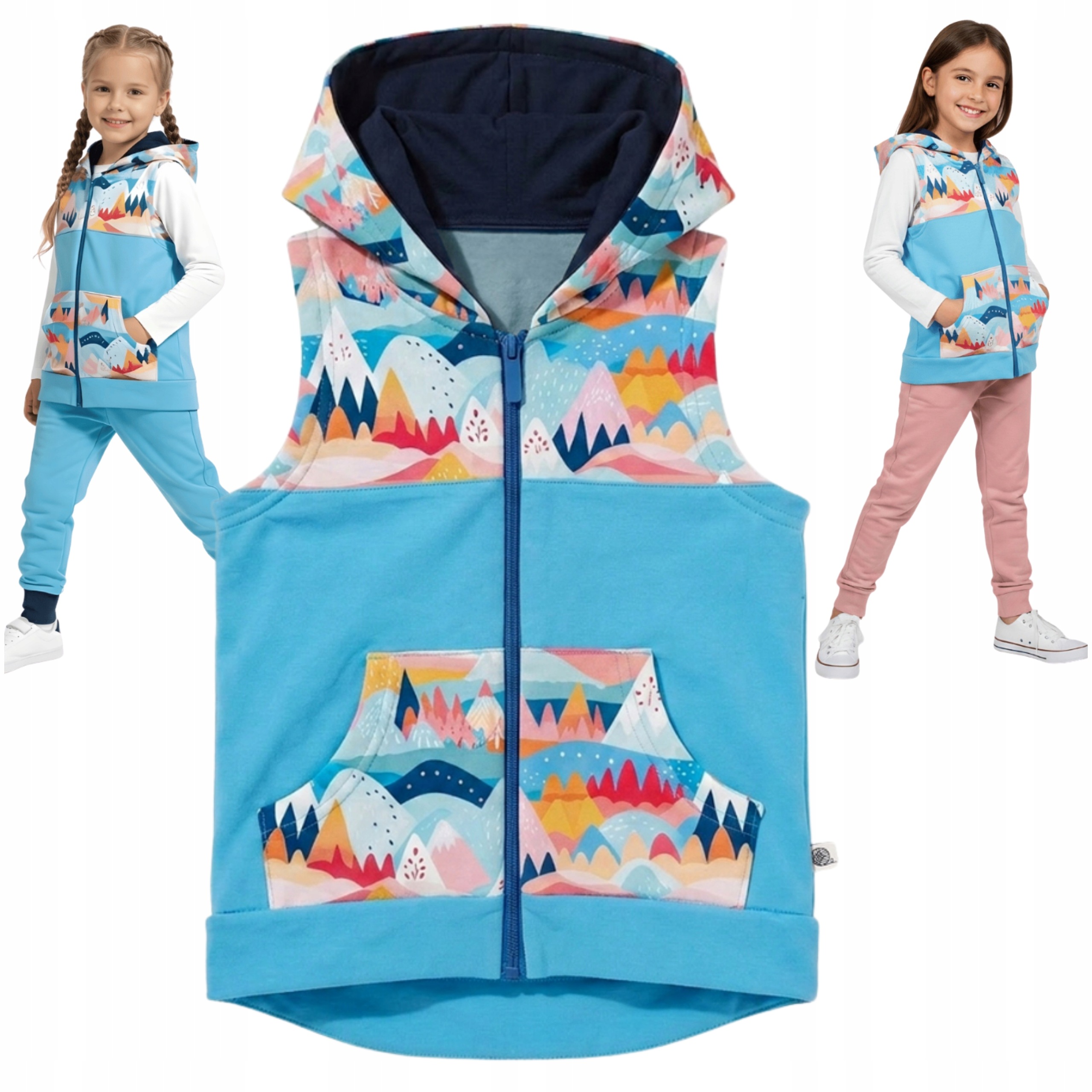Kamizelka Bezrękawnik z Kapturem Softshell Rozmiar 128/134 Wiatroszczelna