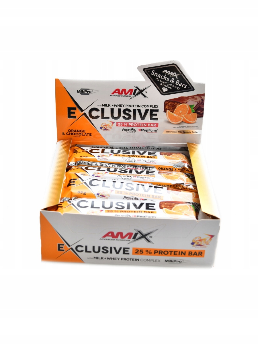 Amix Exclusive bar 12 x 85 g pomeranč čokoláda