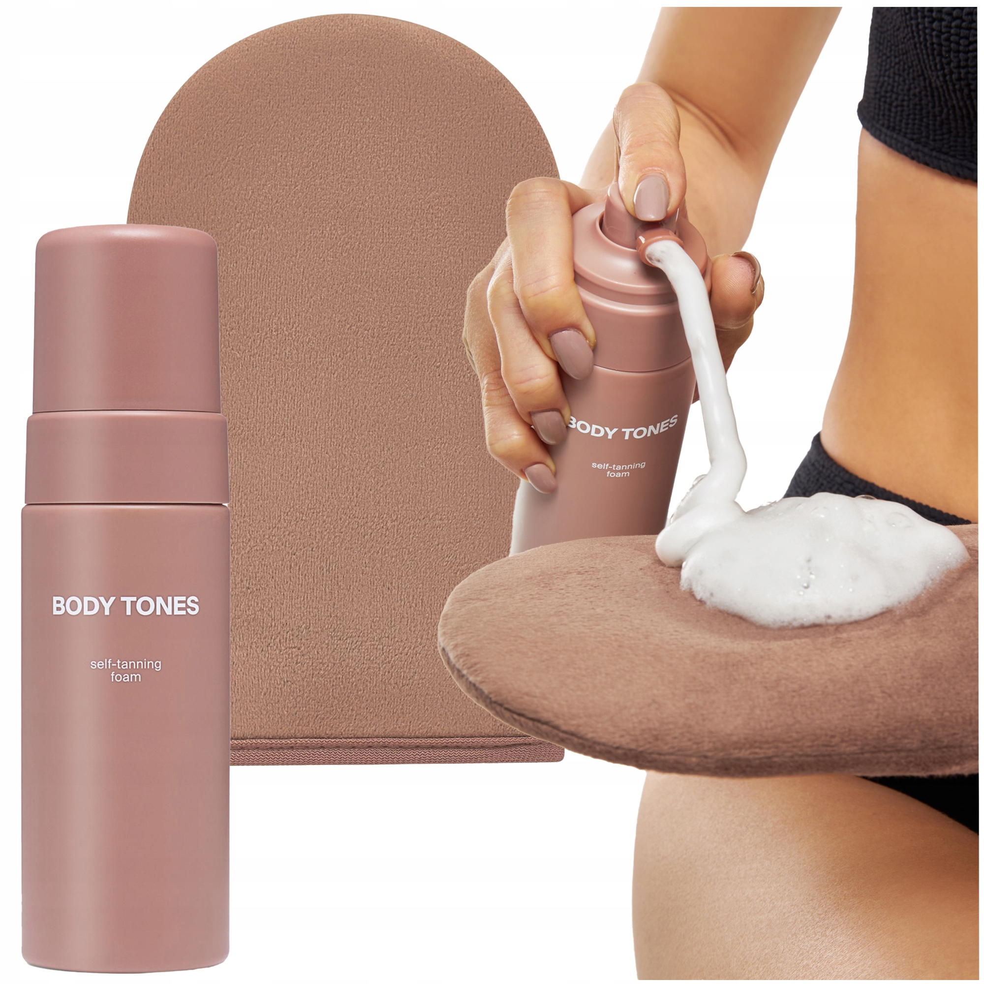 SAMOOPALACZ PIANKA samoopalająca nawilżająca OPALENIZNA Rękawica Body Tones