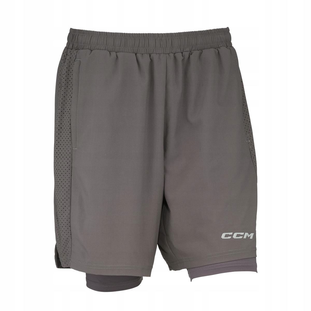 CCM Kraťasy CCM 2in1 Training Shorts Sr, šedá, Senior, XXL
