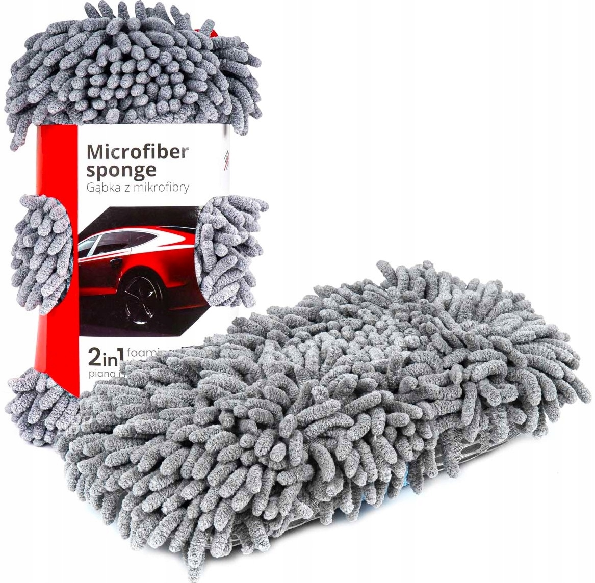 Gąbka Do Mycia Auta Samochodu Mikrofibra Detailing