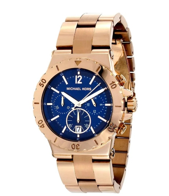 Michael Kors Dylan Modrý/Ocel v barvě zlata Ø43 mm MK5410