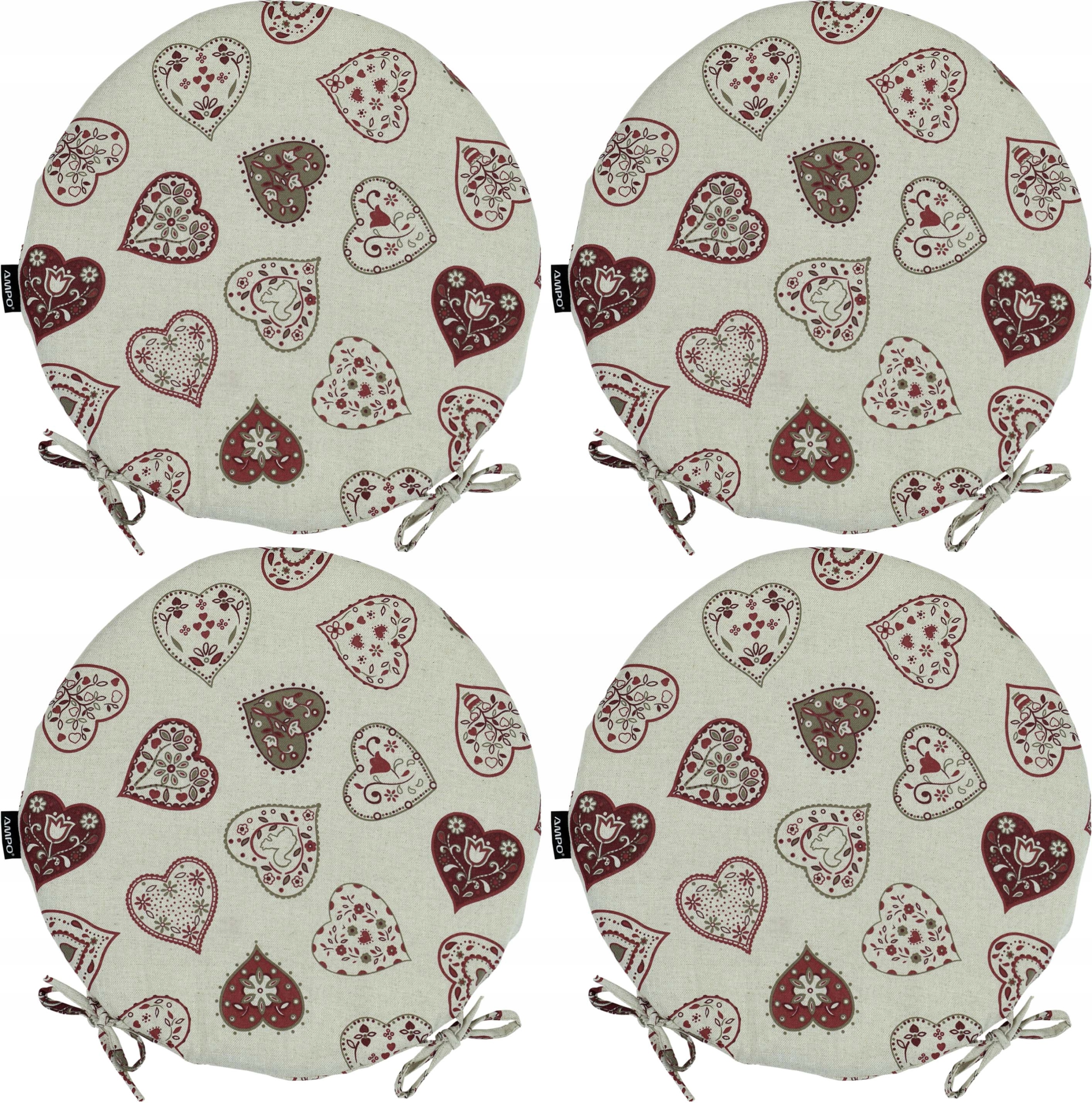 Sada Kulatých Polštářů Na Židli 40 cm 4 ks