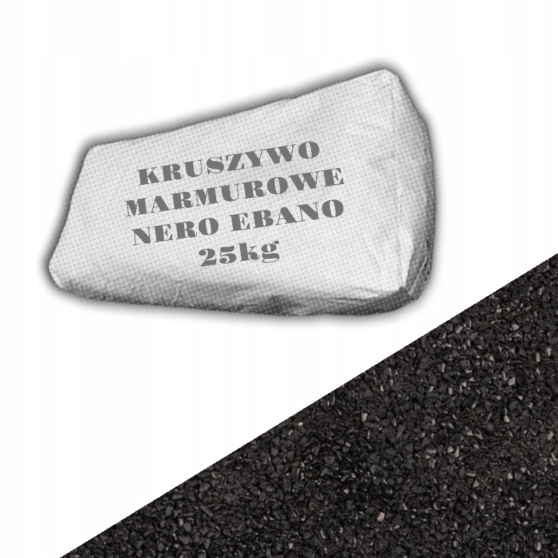 Kamenná mramorová drť koberec 2-4 mm Nero Ebano 25 kg