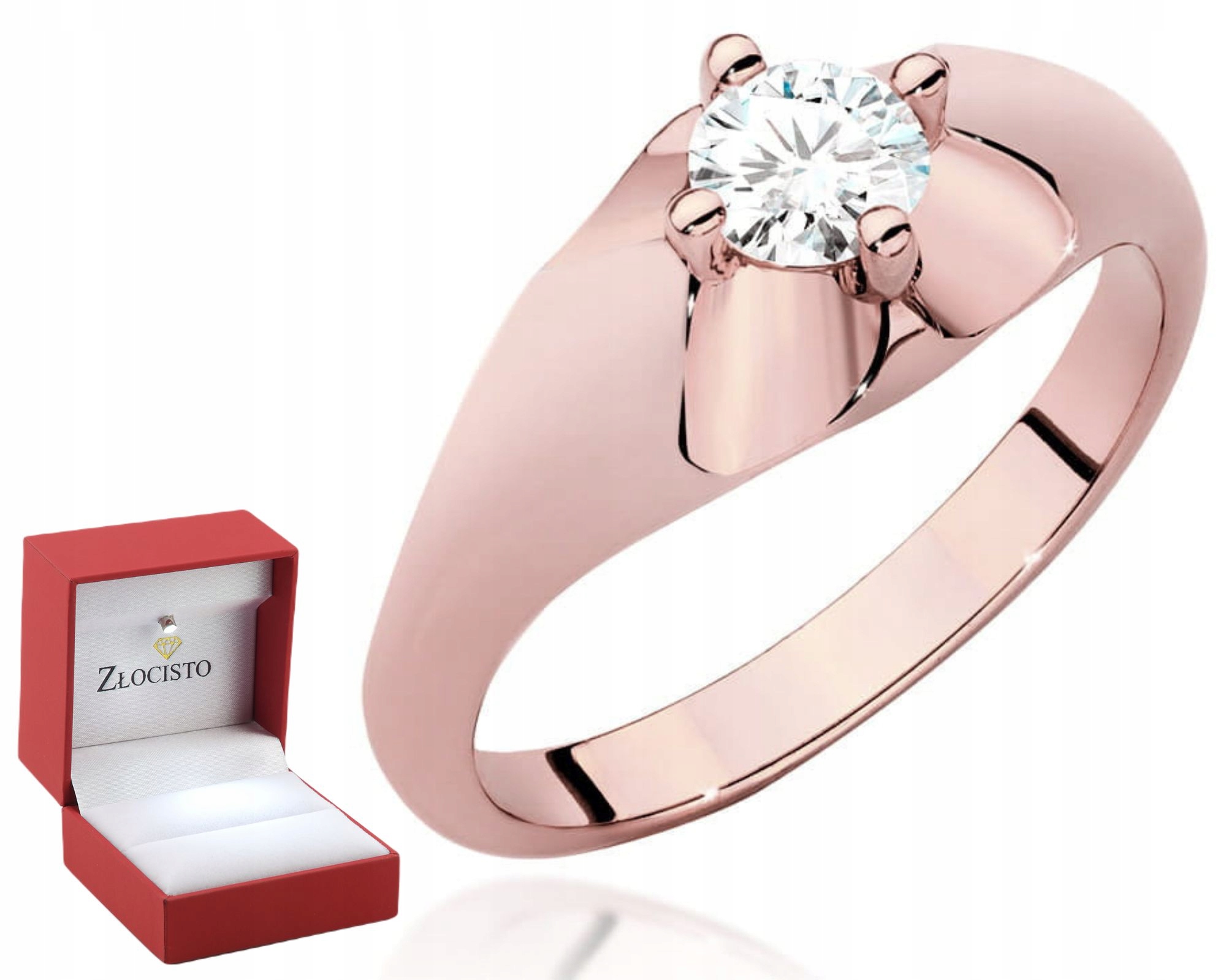 Růžové Zlato Prstýnek S Diamantem Gravírování 585 Bonus Dárek