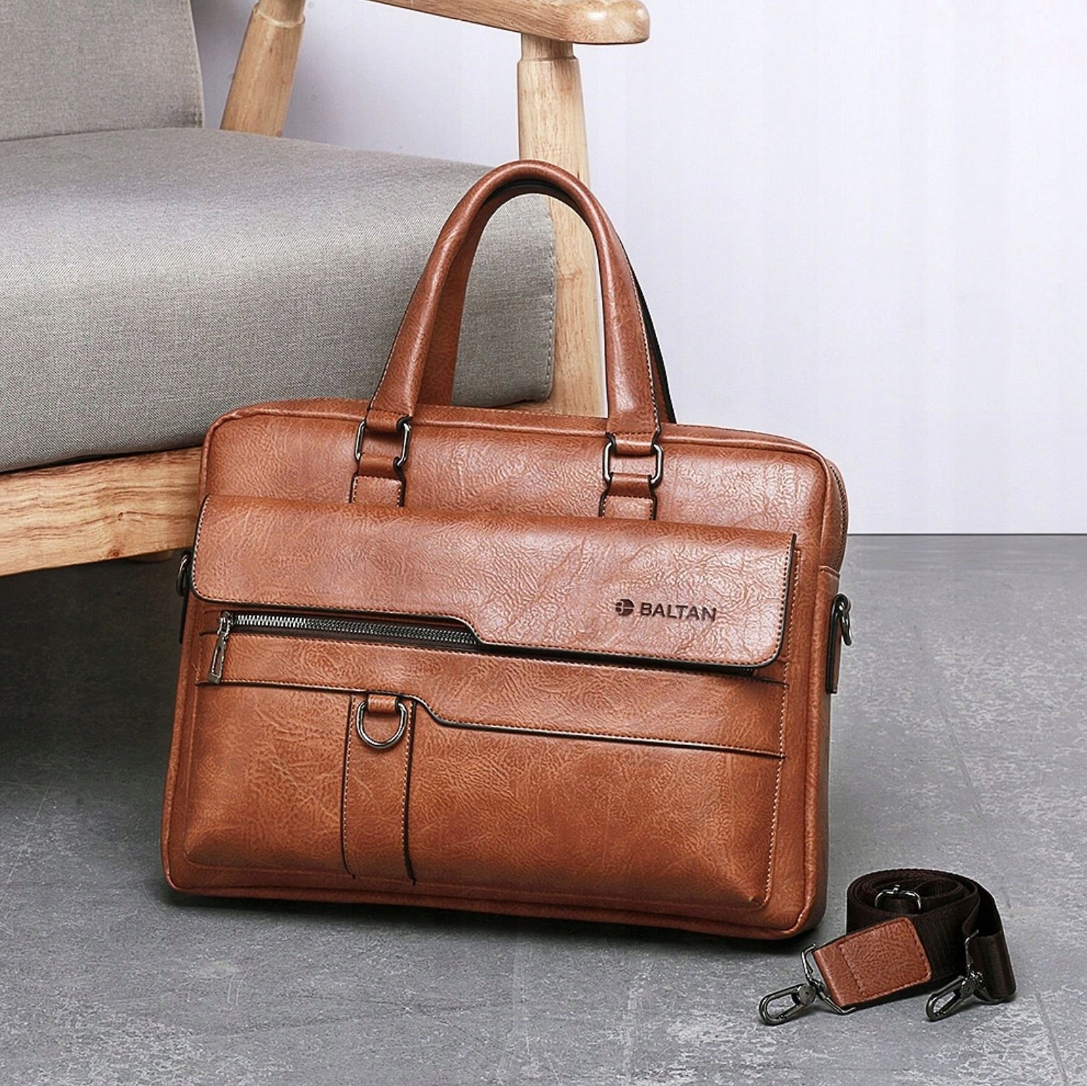BALTAN Torba na laptopa Eco Classic do 15,6" brązowa — 12