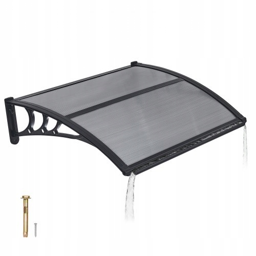 Strieška Vevor Na Dvere 755X1000 MM, Dymový Polykarbonát, Šedá, Pevná
