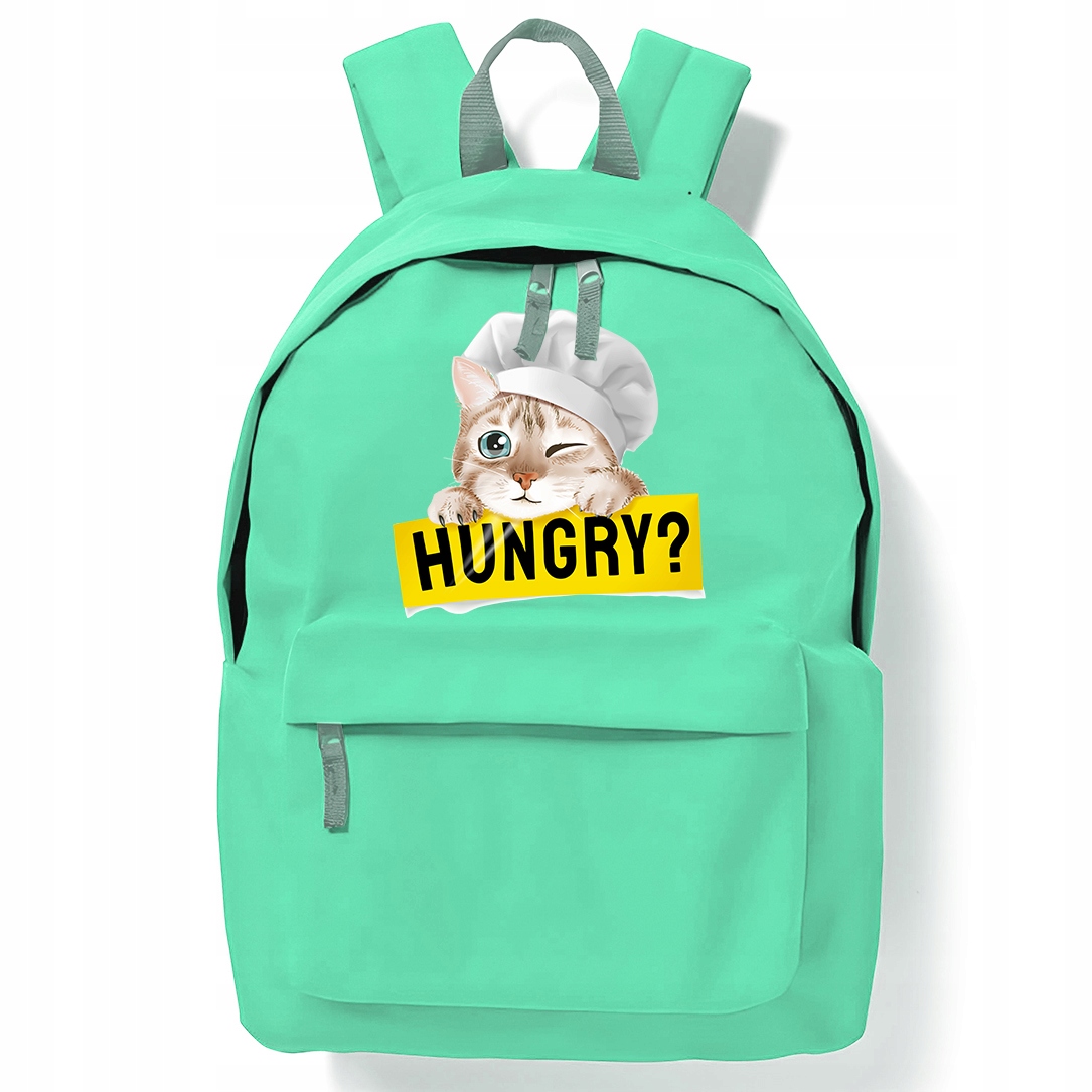 Mátový Batoh pro děti do školy na posilovnu Hungry? Cat Mix zajímavých postav
