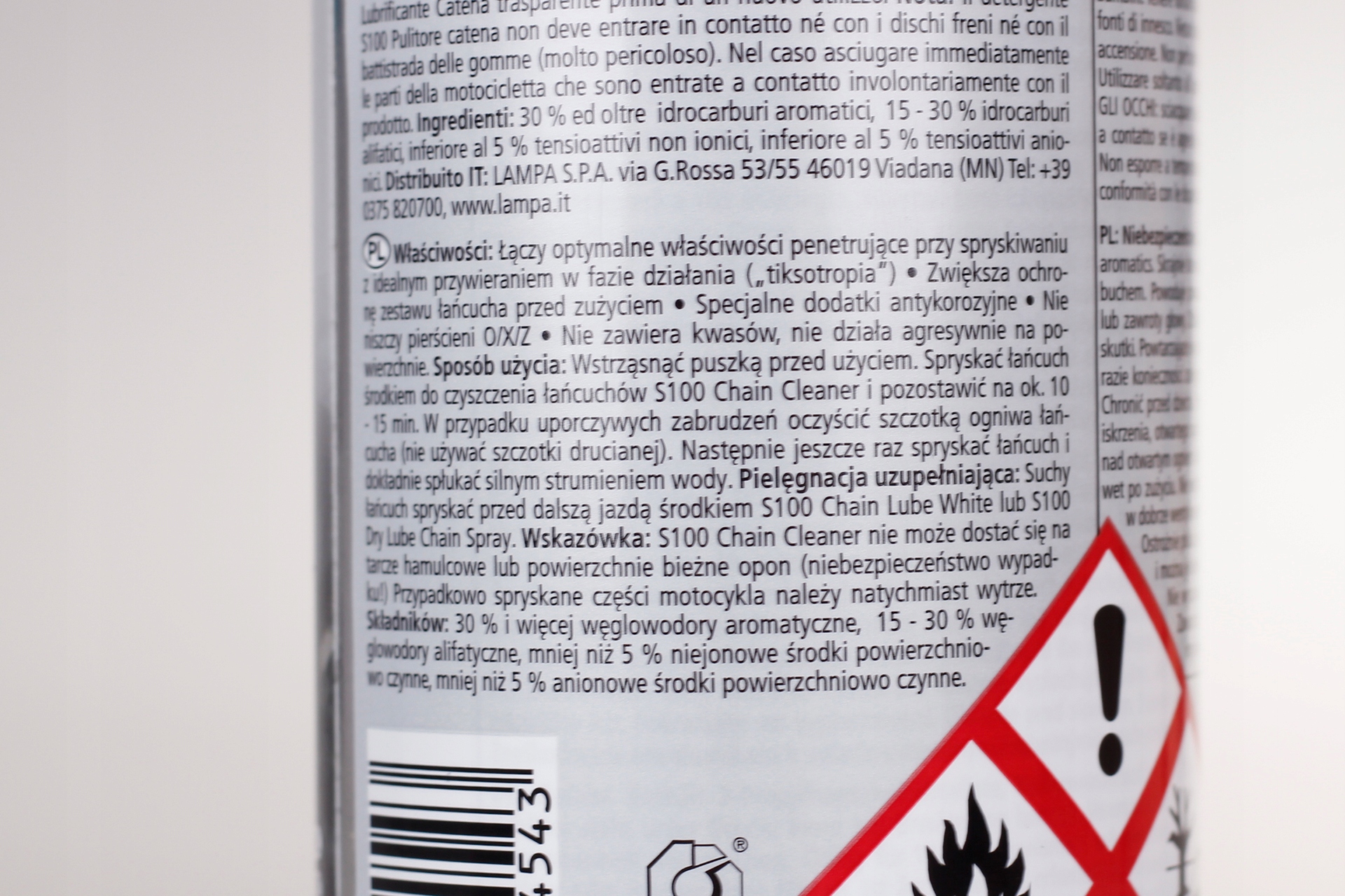 S100 ZESTAW DO ŁAŃCUCHA smar i czyszczenie +GRATIS Typ łańcucha o-ring x-ring z-ring