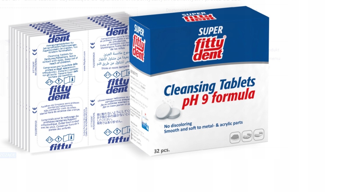 

Fittydent Tabletki Czyszczące Do Aparatów, Protez