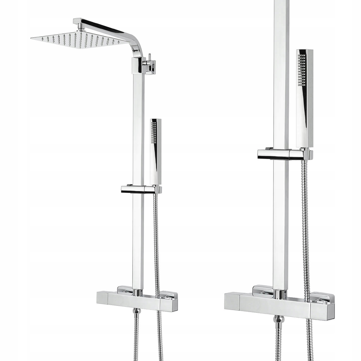 Sprchový Set Stĺpová Termostatická Batéria Štvorcová Dažďová Sprcha 20