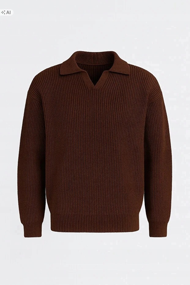 Pánský Pletený Svetr S Límečkem V Retro Stylu, Velikost 5IA