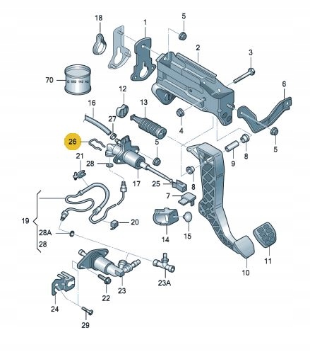 Zabezpieczenie przewodu pompy sprzęgła VW Audi Producent części Volkswagen OE