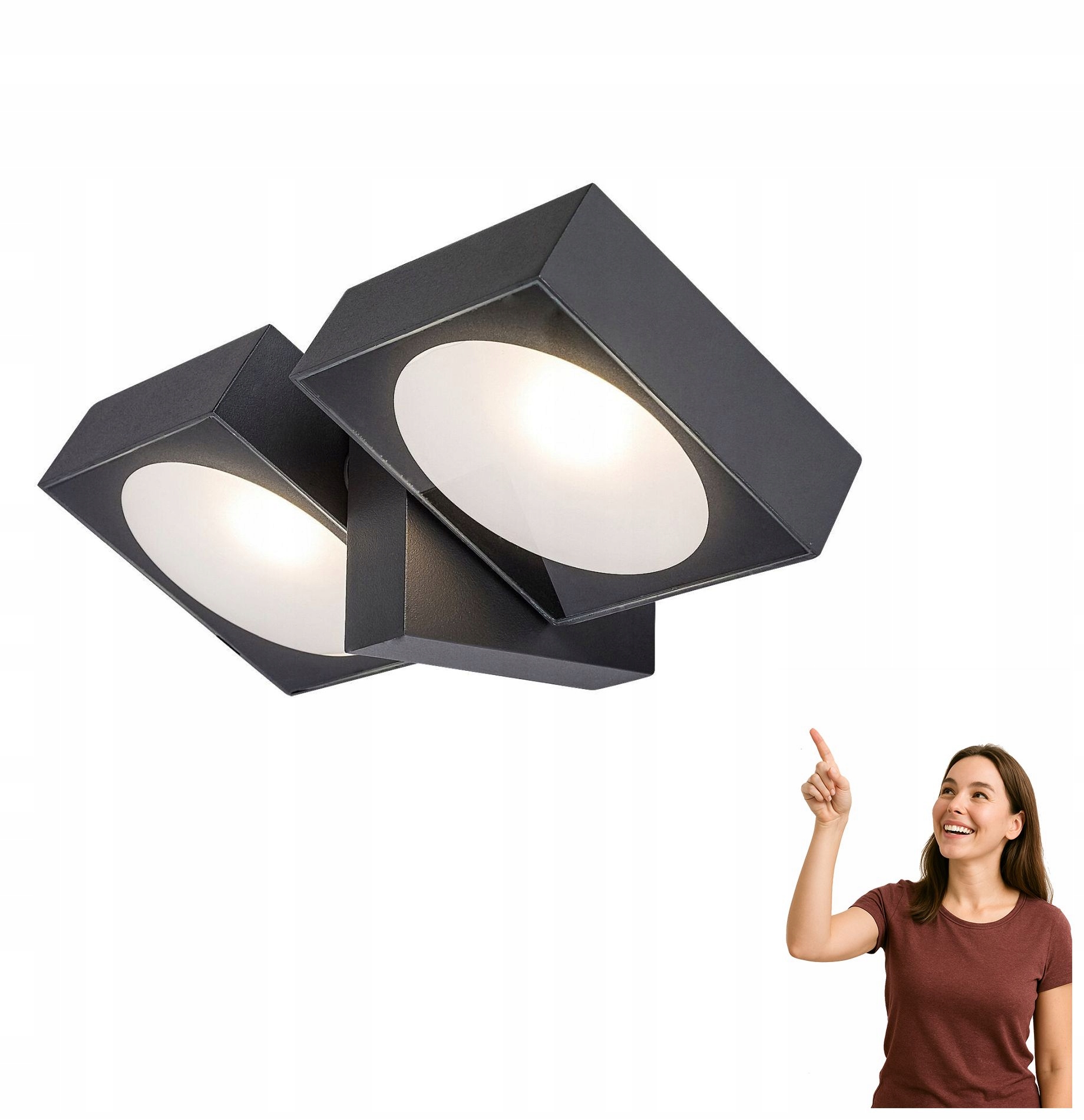 Dvojitá Led venkovní nástěnná lampa Telde 77101 Rabalux