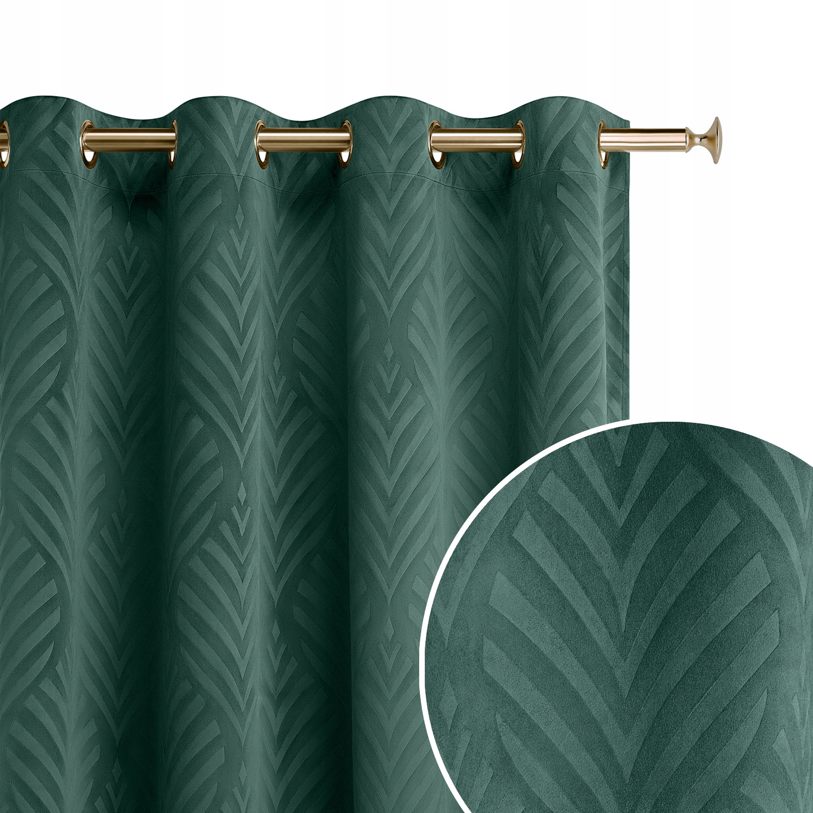 

Zasłona welur butelkowa zieleń Leafly 140x260 Z