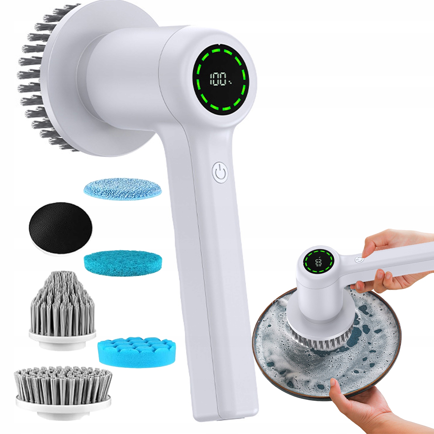 Levně 6V1 Elektrický Čisticí Kartáč Výkonný 100W Bezdrátový 2000MAH