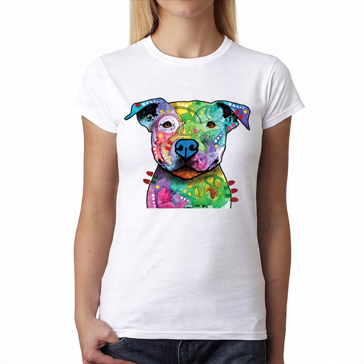 

Pitbull Bull Terrier T-shirt Damski Biel Xs