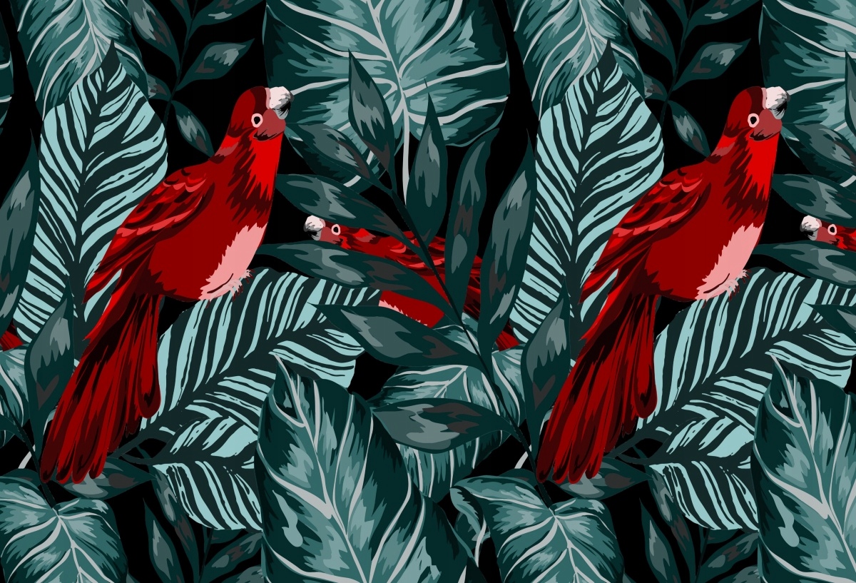 

Fototapeta Flizelinowa Liście Papuga - 104x70