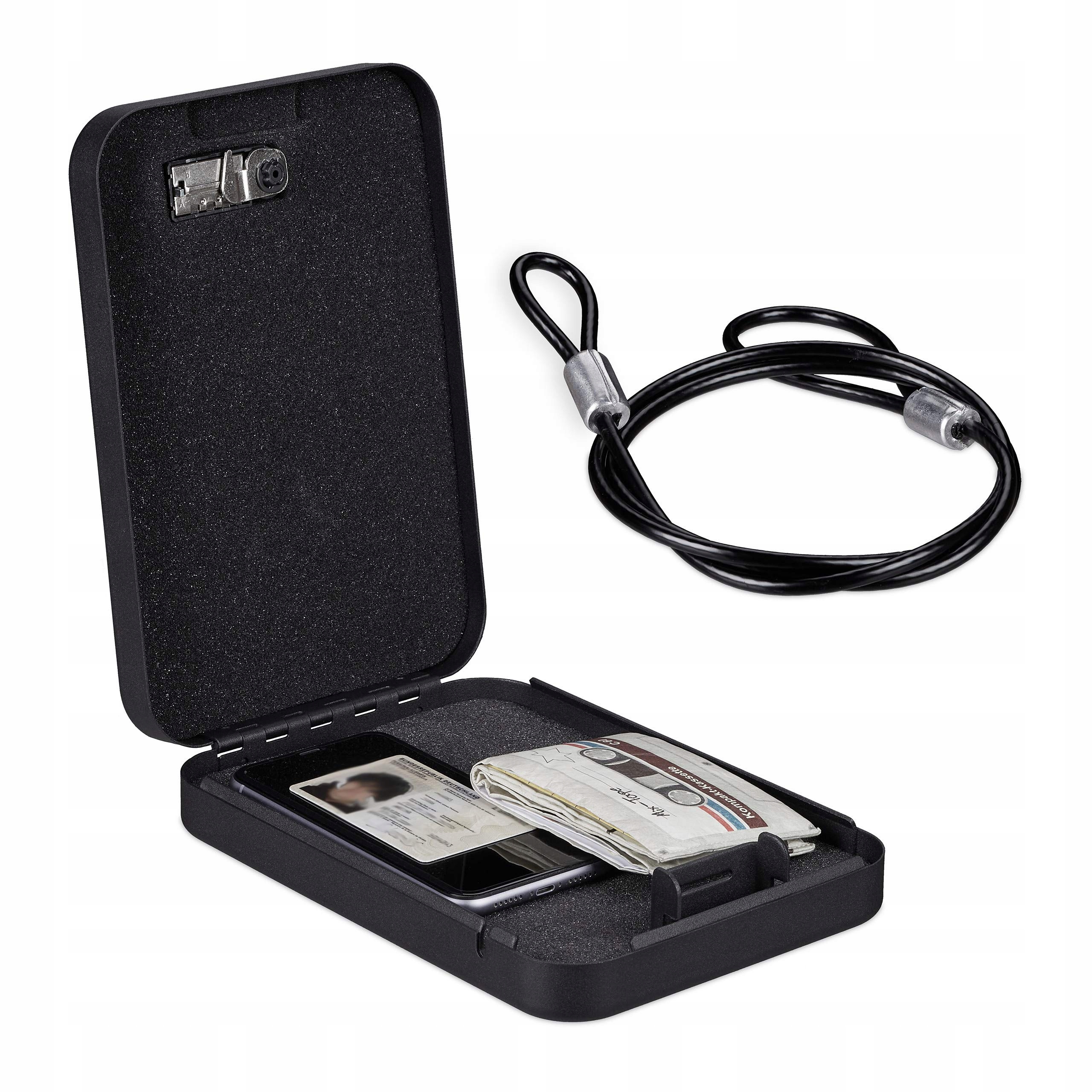 Relaxdays Sejf samochodowy z zamkiem szyfrowym,