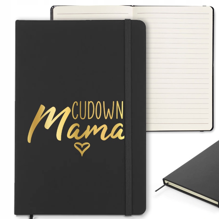 

Notes Czarny Z Gumką A5 Cudowna Mama Gold