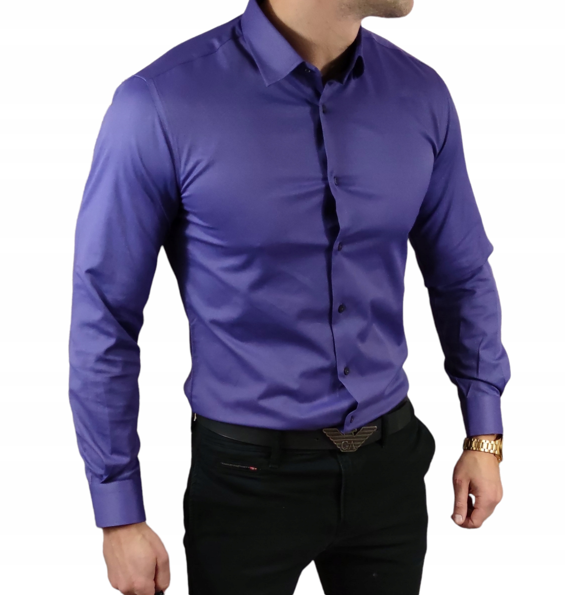 Klasická elegantní slim fit košile ESP06 3XL, fialová
