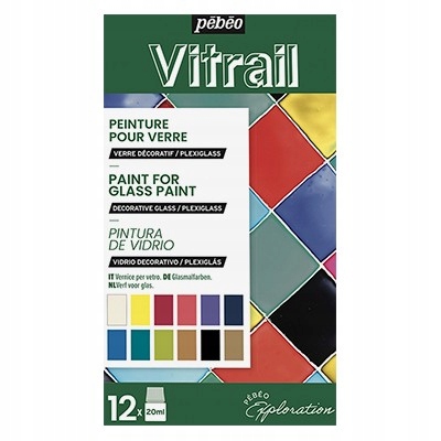 Vitrail vitrážové barvy, Pebeo, 12x20ml
