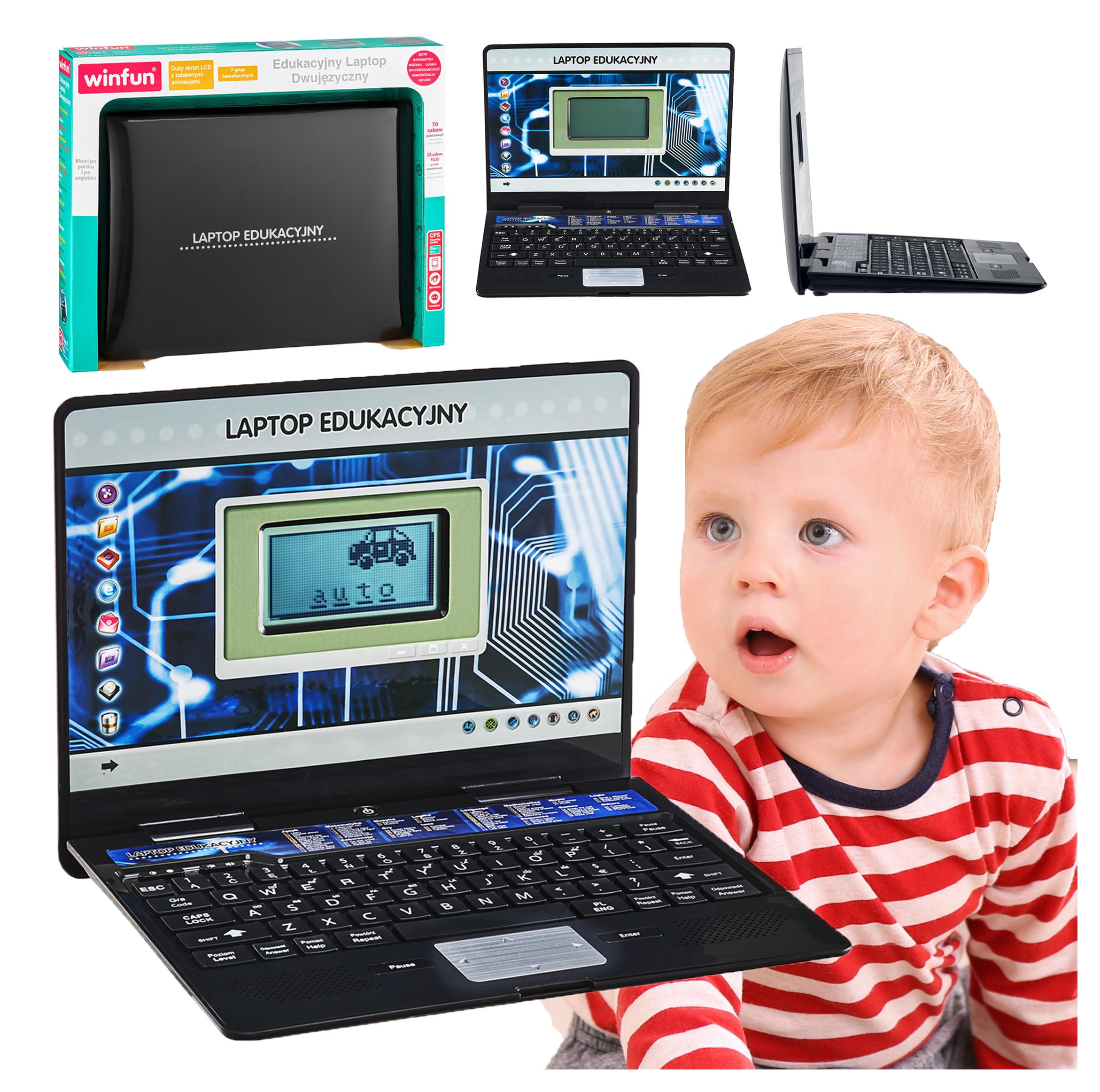 Komputerek laptop dla dzieci edukacyjny 2 języki