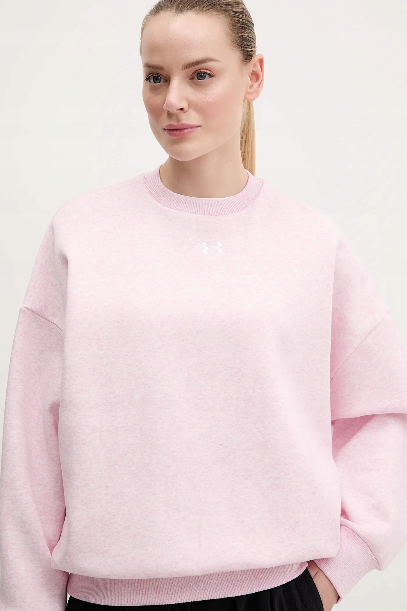 Bluza Damska Under Armour Bez Kaptura Bawełniana Różowa Rival Fleece M