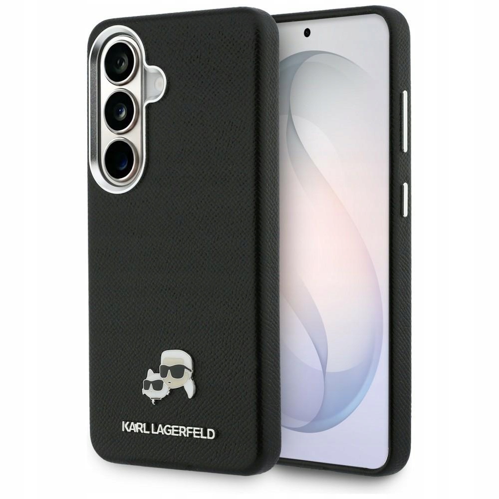 Pouzdro Karl Lagerfeld Saffiano Kc Metal MagSafe pro Galaxy S26, černé