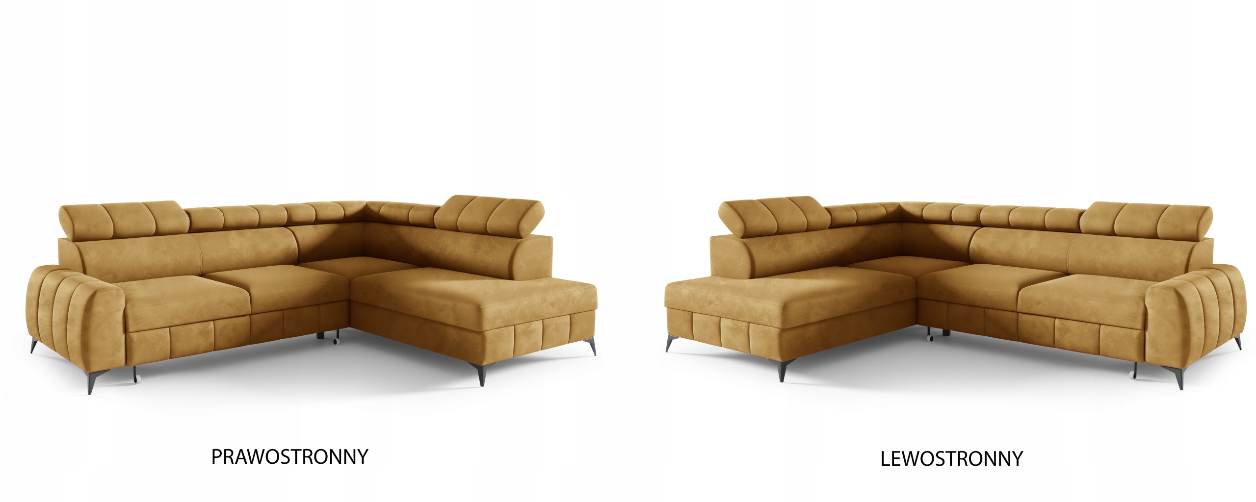 Narożnik LONDON niebieski regulowane zagłówki Marka Wera-Meble