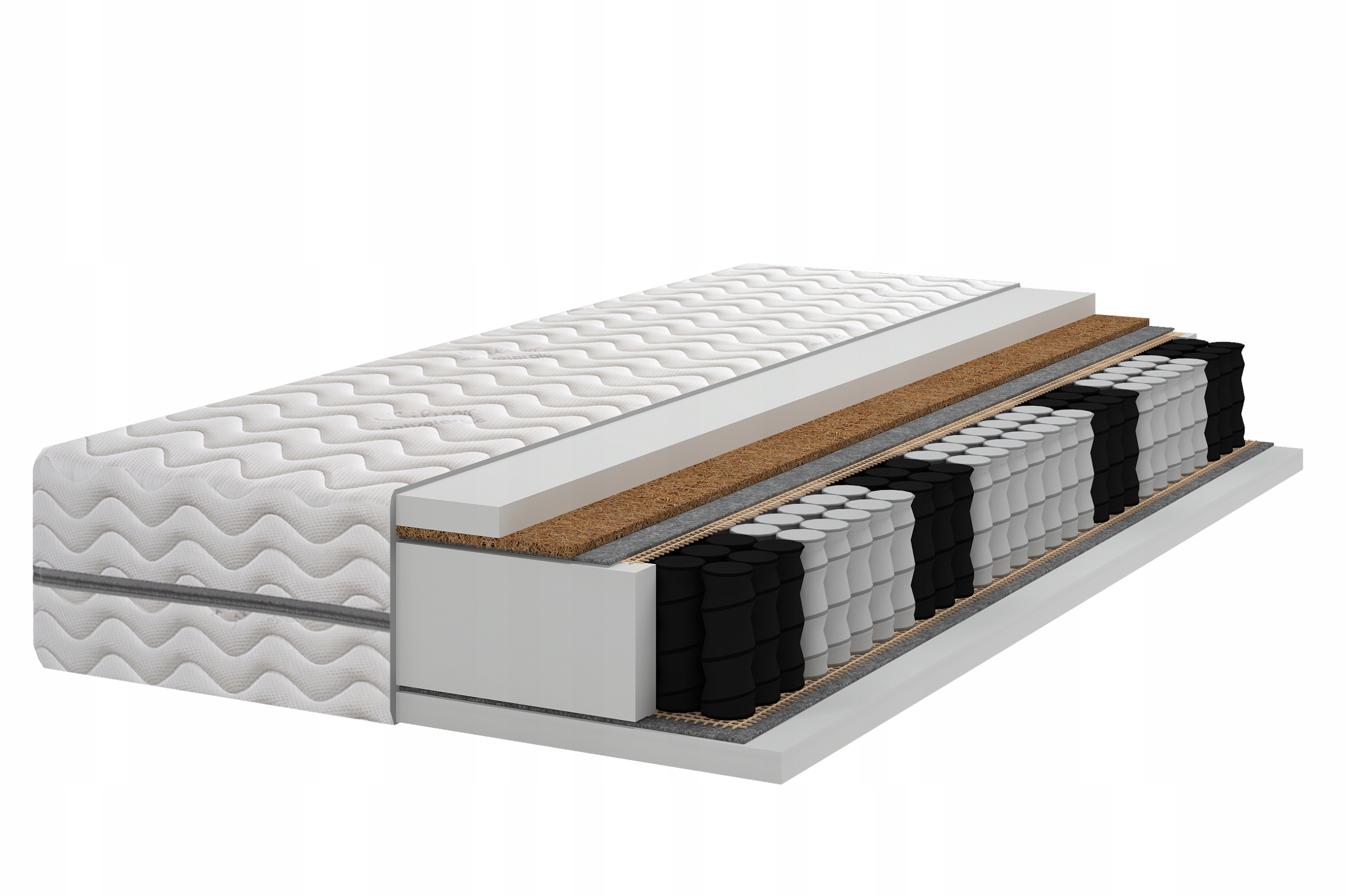 Materac 7 stref pocket kokos 100x180 H3 H4 twardy