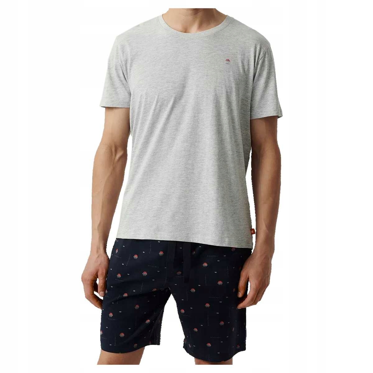 Atlantic Pánské bavlněné pyžamo s krátkým rukávem, pohodlné, 384 šm/hra L