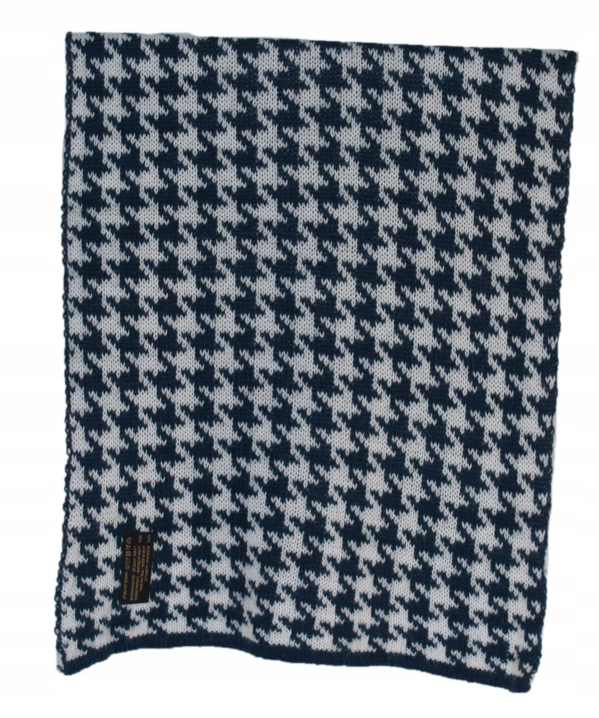 Šátek z alpaky norský vzor námořnická modrá psí zub Itálie