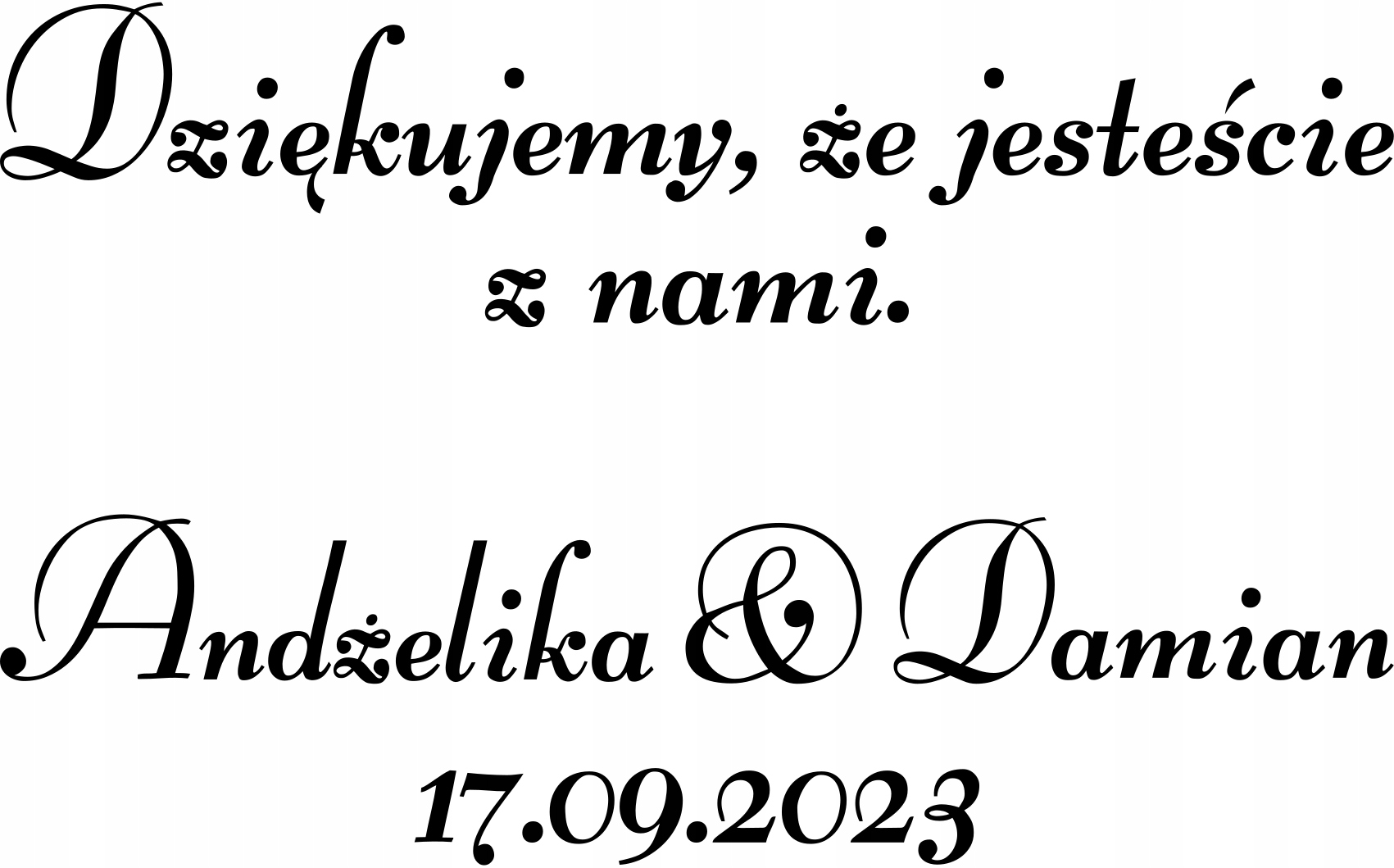 naklejka WITAMY Twoje imiona i data 45x57,5cm Kod producenta COMMNS100211