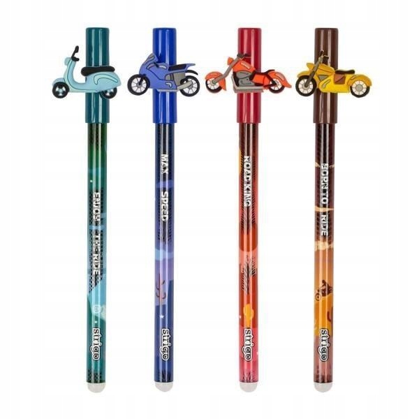 DŁUGOPIS WYMAZYWALNY ZE SKUWKĄ MOTOCYKL (36SZT)