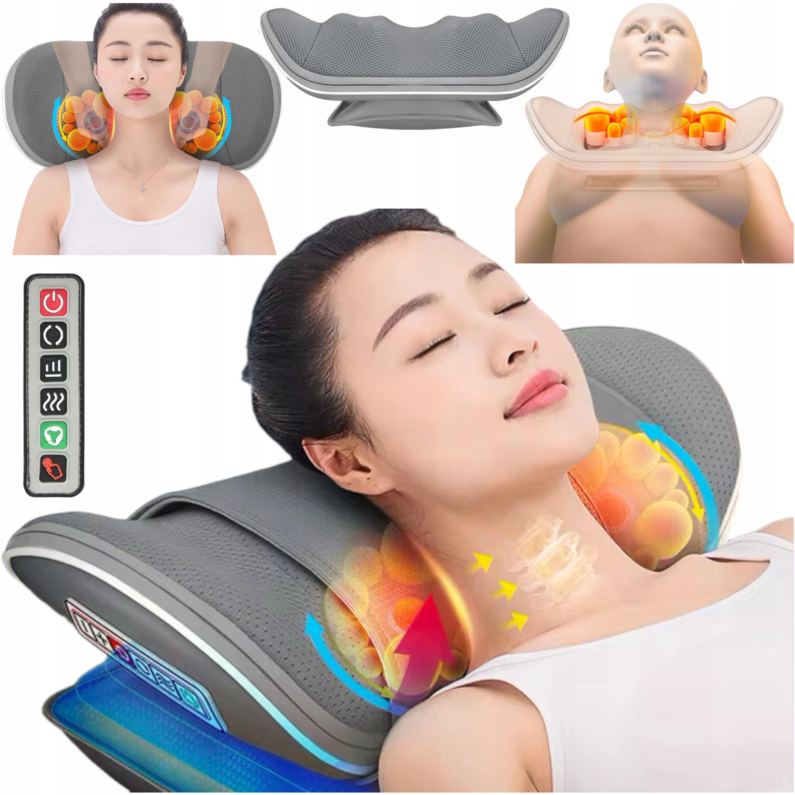 Poduszka masująca masażer Shiatsu do masażu karku ciała duża mata masująca