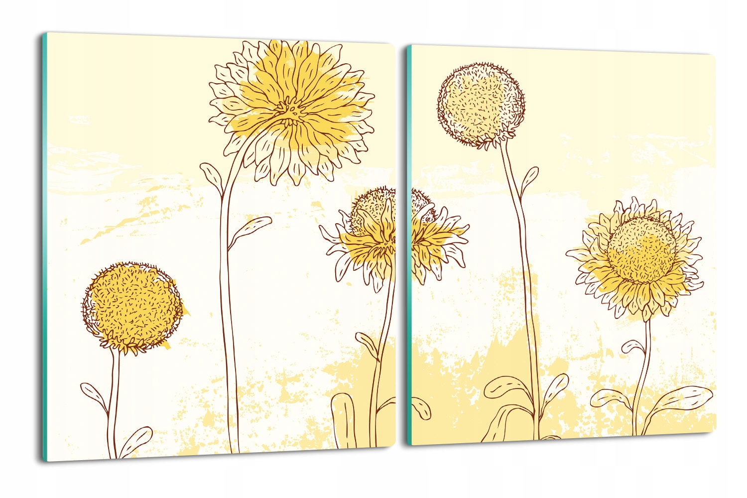 

druk deska splashback 2x 40x52 Kwiaty akwarela