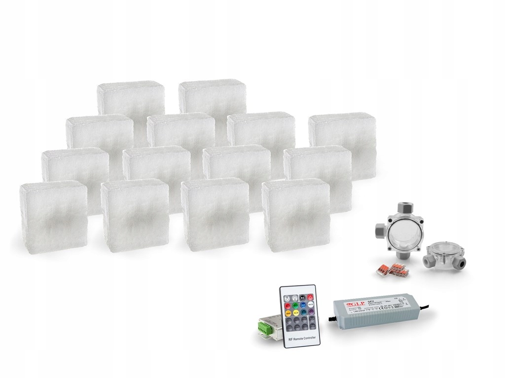 

14x Świecąca Kostka Brukowa Led Akropol 14x14 Rgb