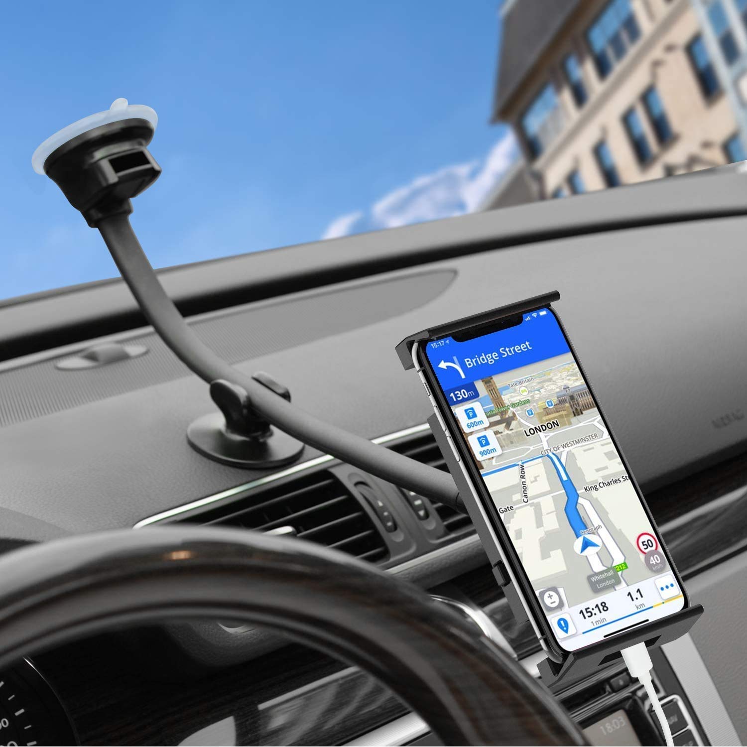 APPS2CAR Uchwyt Samochodowy Na Tablet Telefon 360 Stopni 4-11 Cal — miniatura 6