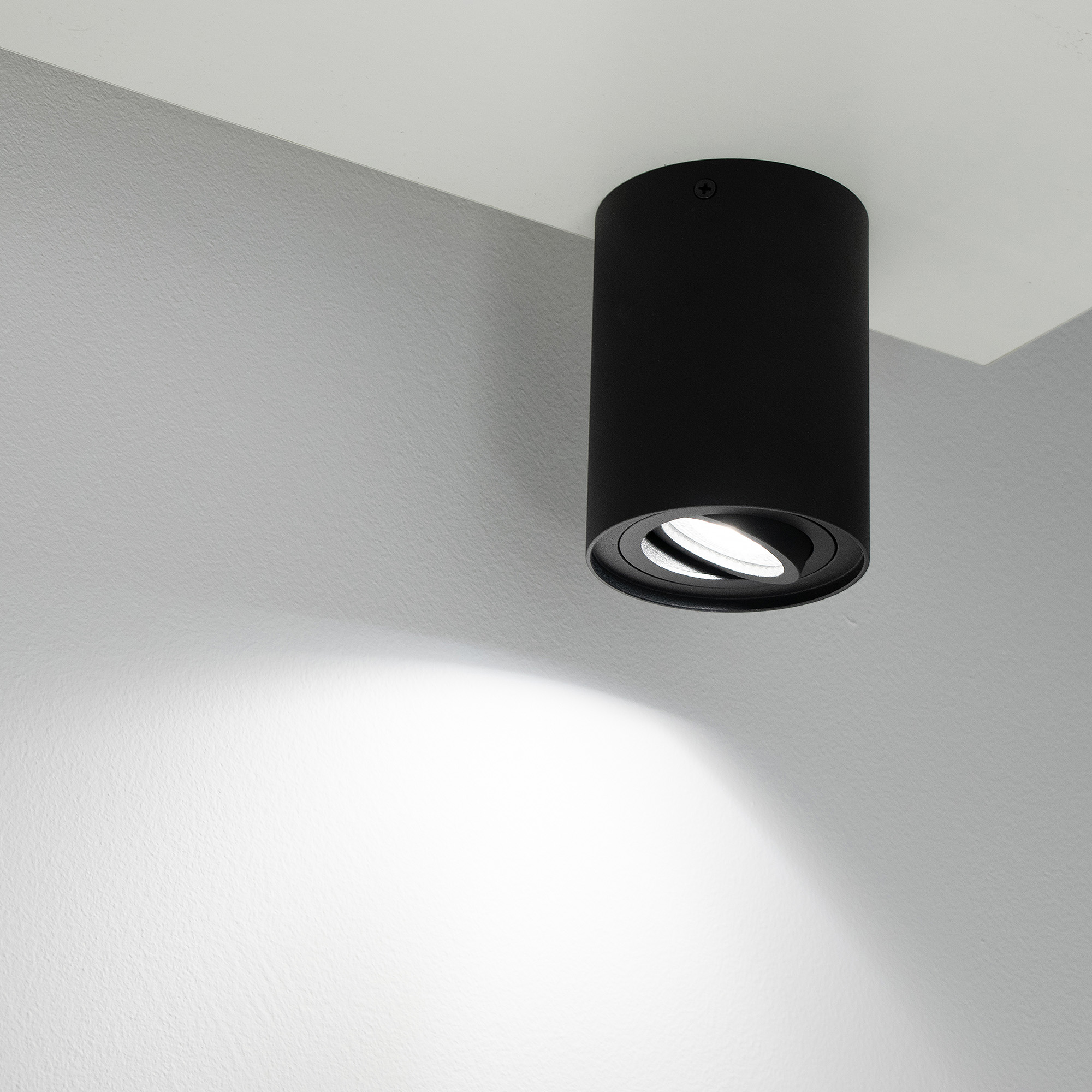 OPRAWA NATYNKOWA MAT WALEC TUBA RUCHOMA CZARNA EDO +ŻARÓWKA LED GU10 Długość/wysokość 12.5 cm