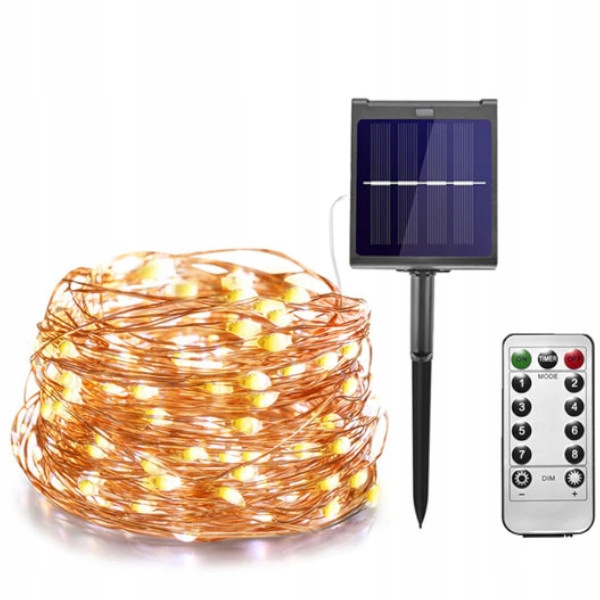 

Girlanda Lampki Ogrodowe Solarne 100 Led + Pilot